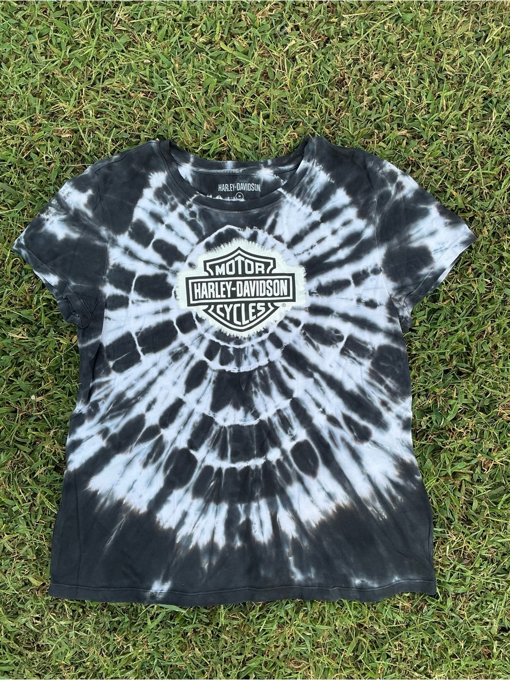 Harley-Davidson Black & White Tie-Dye Kids Logo Tee